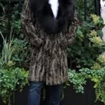 Men's Chocolate Brown Persian Lamb Stroller Brown Fox Collar 48484