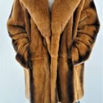 Men's Cognac Rex Rabbit Fur Stroller Fox Collar 6443