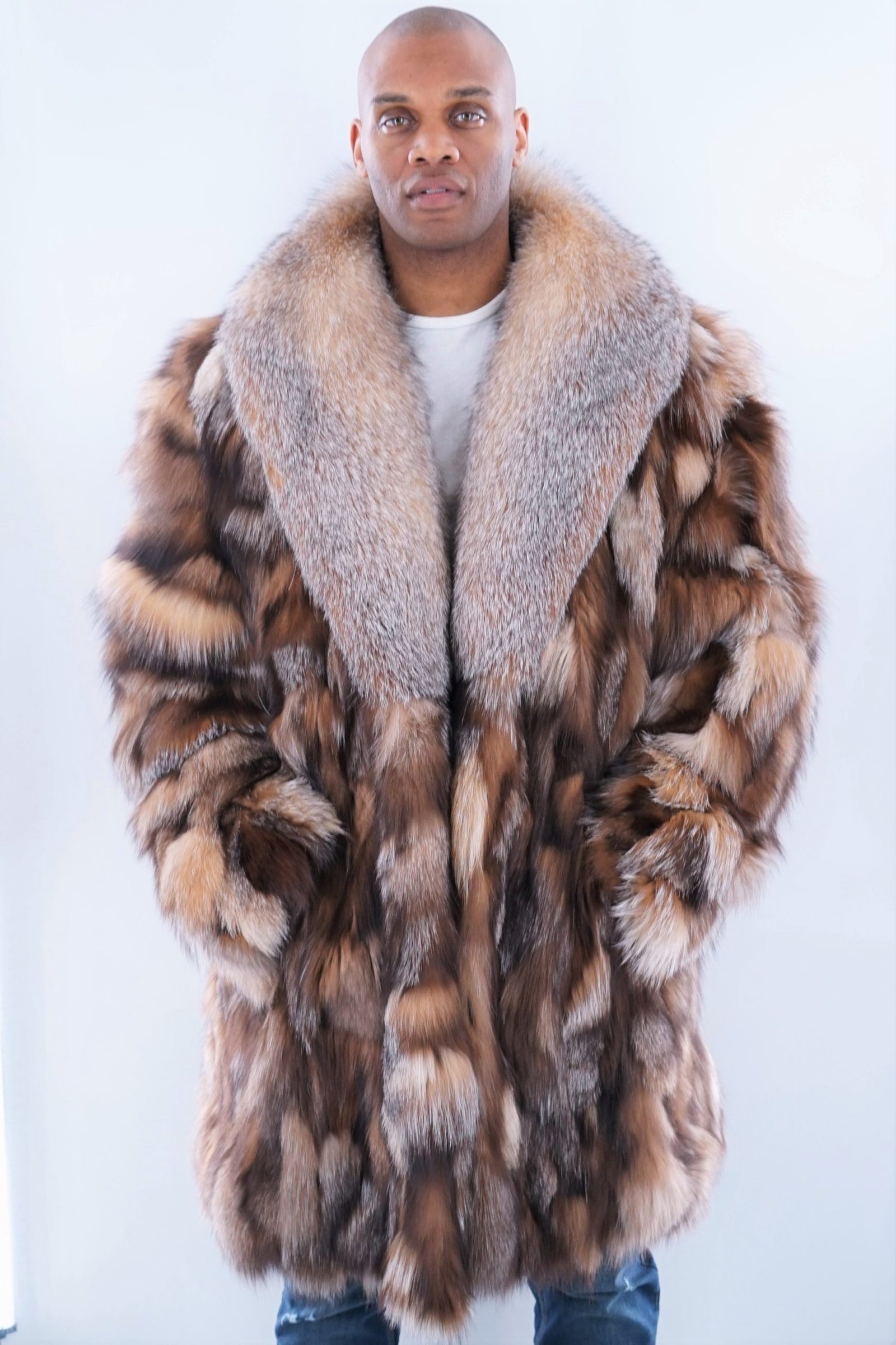 Men's Diamond Crystal Fox Stroller Full Skin Fox Collar 76644 Men's Diamond Crystal Fox Stroller Full Skin Fox Collar 76644