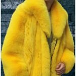 Men's Fox Bomber Fur Jacket Yellow 67854