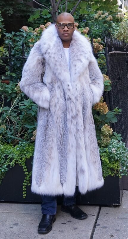 Men's Full Length Canadian Lynx Coat 8334