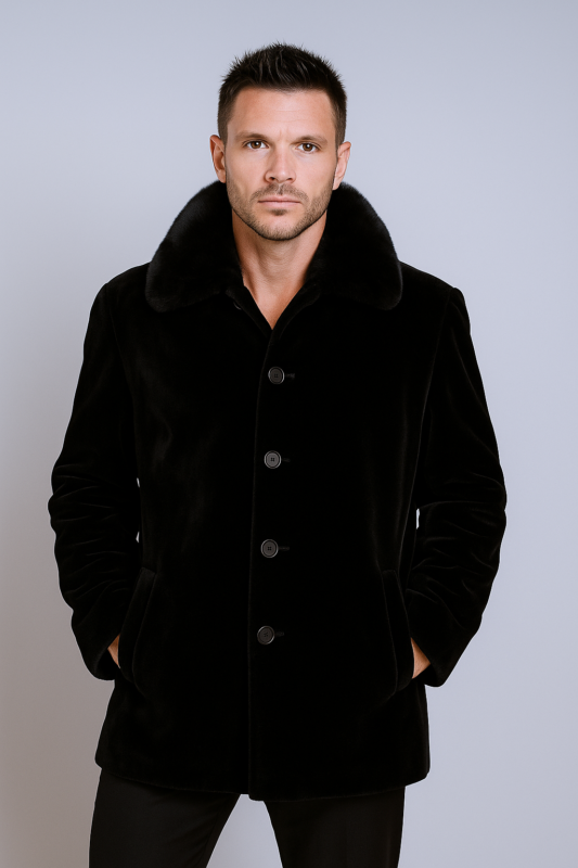 Men's Fur Black Sheared Mink Stroller 6633