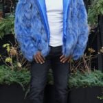 Men's Light Blue Fox Hooded Jacket 6554