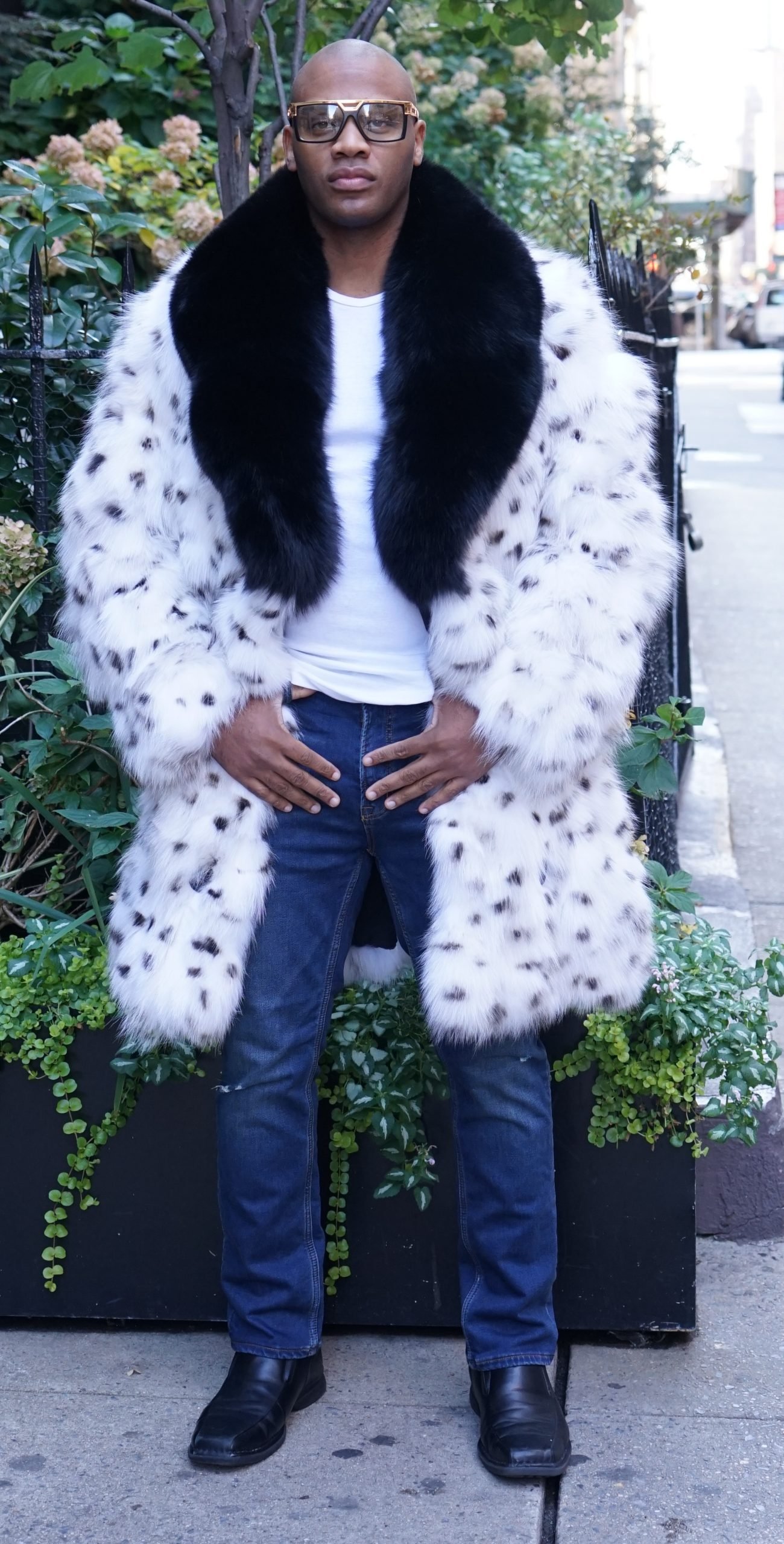 Men's Lynx Dyed Fox Coat 7262 Men's Lynx Dyed Fox Coat 7262