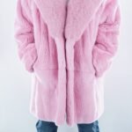 Men's Pink Rex Fur Stroller Fox Collar 6545