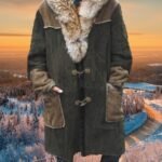 Mens Shearling Coat with Hood 4322
