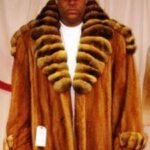 Men's Whiskey Mink Stroller Chinchilla Fur Collar 8887