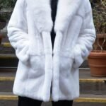 Men's White Rex Rabbit Stroller White Fox Collar 33356