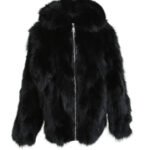 Hooded Black Fox Fur Jacket