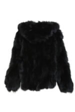 Hooded Black Fox Fur Jacket - Image 3