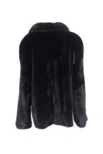 Men's Classic Cut Black Mink Fur Coat - Image 2