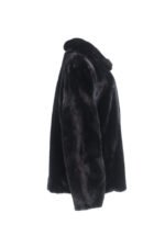 Men's Classic Cut Black Mink Fur Coat - Image 3