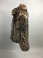 Brown Unisex Fox Fur Bomber Jacket - Image 2