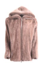 Men's Brown Mink Fur Hooded Coat - Image 2