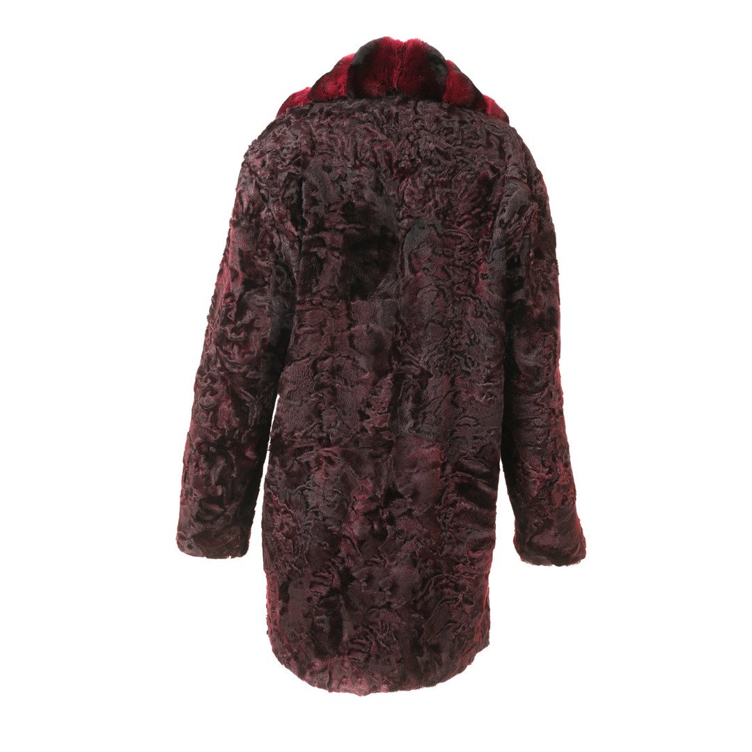Burgundy Red Astrakhan & Chinchilla Fur - Image 2