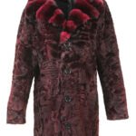 Burgundy Red Astrakhan & Chinchilla Fur
