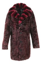 Burgundy Red Astrakhan & Chinchilla Fur