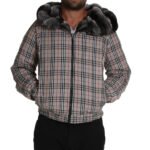 Men's Hooded Chinchilla Fur Bomber Jacket Reversible - Image 4