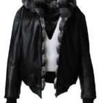 Reversible Hooded Chinchilla Leather Bomber Jacket