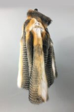 Mens Cross Fox Fur Bomber Jacket Stand Up Collar - Image 3