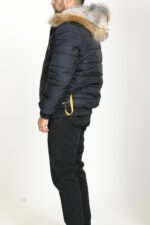 Reversible Hooded Fox Fur Bomber Jacket Reversible - Image 7