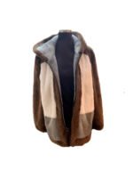 Men's Multicolor Hooded Mink Fur Coat - Image 3