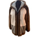 Men's Multicolor Hooded Mink Fur Coat