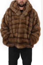 Hooded Sable Fur Coat - Image 3