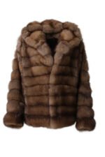 Hooded Sable Fur Coat