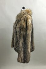 Men's Lynx Fur Coat With Fin Raccoon Collar Halfskins - Image 3