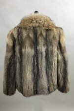 Men's Lynx Fur Coat With Fin Raccoon Collar Halfskins - Image 5