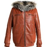 Reversible Leather Fox Bomber Jacket
