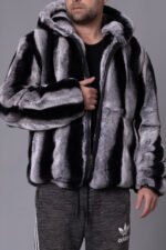 Rex Rabbit Fur Bomber Jacket - Image 6