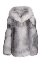 Mens Shadow Fox Fur Hooded Coat