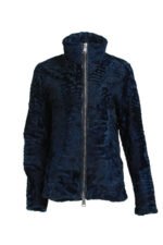 Men's Blue Swakara Lamb Biker Fur Coat