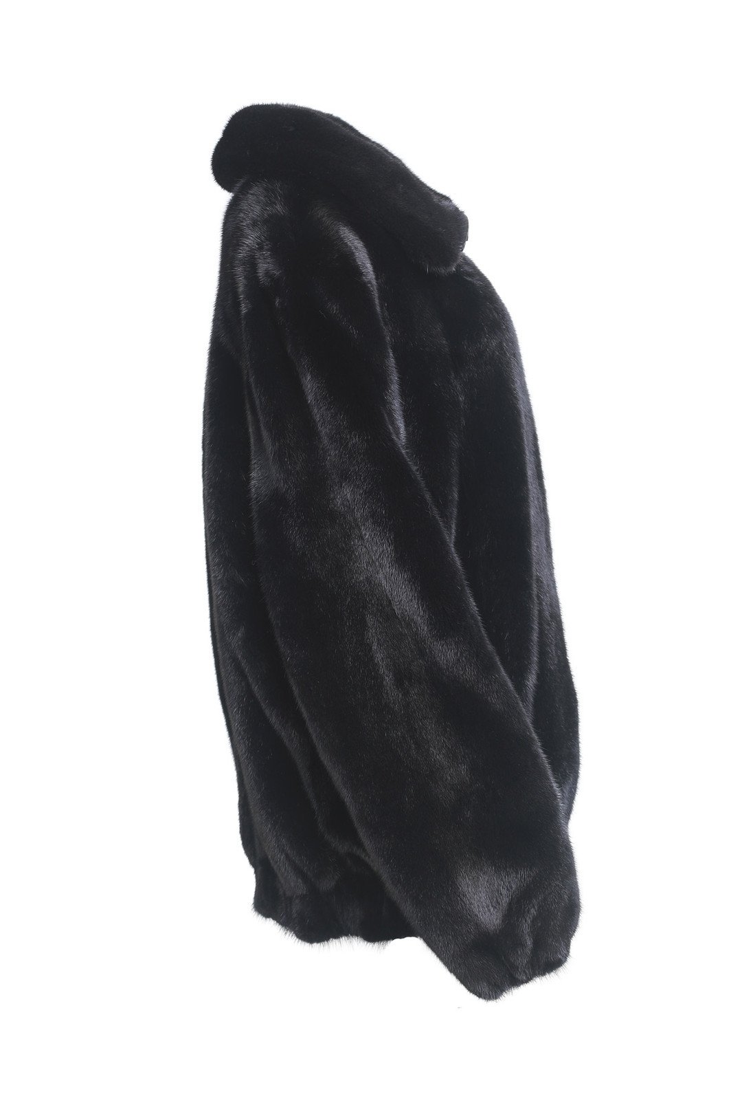 Men's SAGA Black Mink Fur Bomber Coat - Image 3