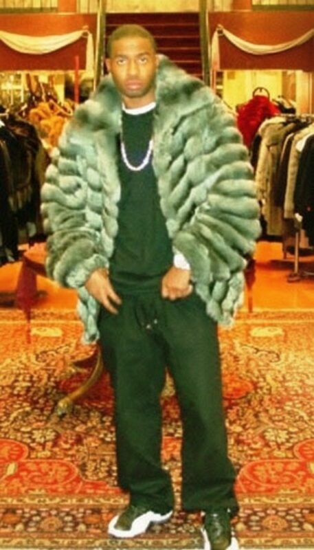 Money Green Chinchilla Mens Bomber Fur Jacket 9888