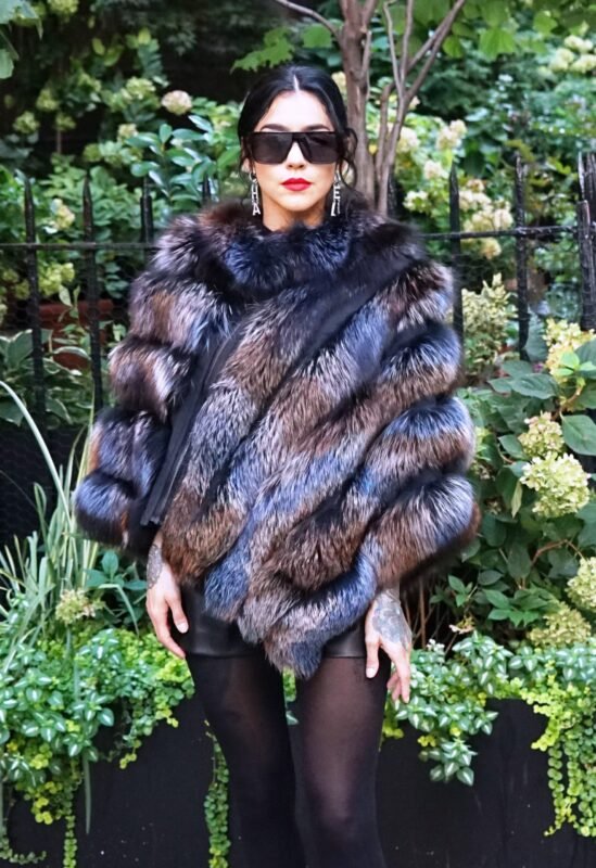 Multi Colored Fox Poncho 3736