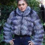 Multi Colored Silver Fox Jacket 9989