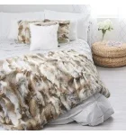 Natural Brown Rabbit Fur Blanket