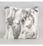 Natural Grey Pieced Rabbit Fur Pillow