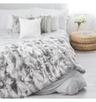 Winter Grey Rabbit Fur Blanket