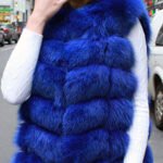 Navy Blue Fox Fur Vest 98799