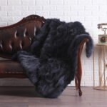 Navy Fox Fur Fur Blanket Throw Cover