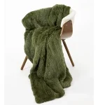 Olive Branch Knit Rex Rabbit Fur Throw