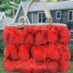 Orange Fox Fur Bag 8474
