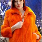 Orange Mink Bomber Fur Jacket 23854