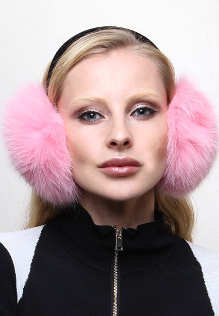 Pink Fox Fur Earmuffs 0212