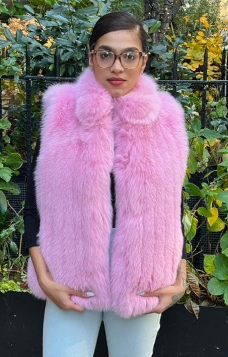 Pink Fox Vest 2828 Size 6-8