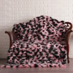 Pink And Black Fox Fur Fur Blanket Throw Cover - Image 4